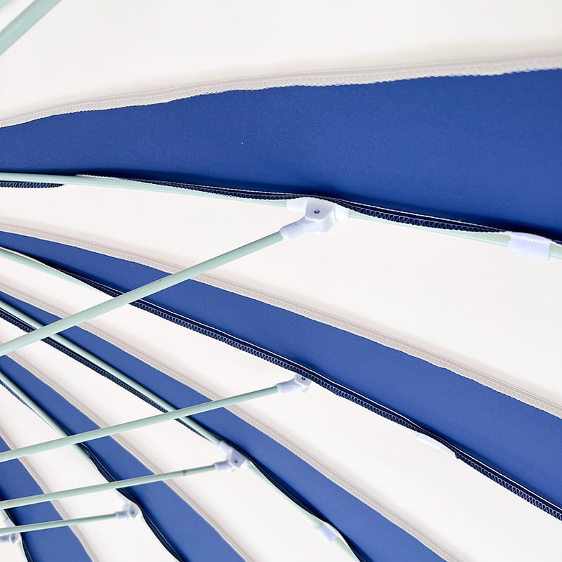 چتر بتکده 2.5 متری آبی و سفید